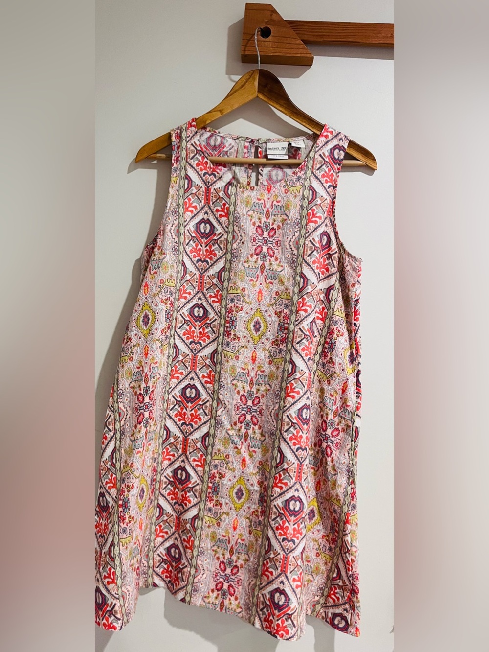 Rachel Zoe 100% Linen Dress SMALL Sleeveless A Line Boho Pockets